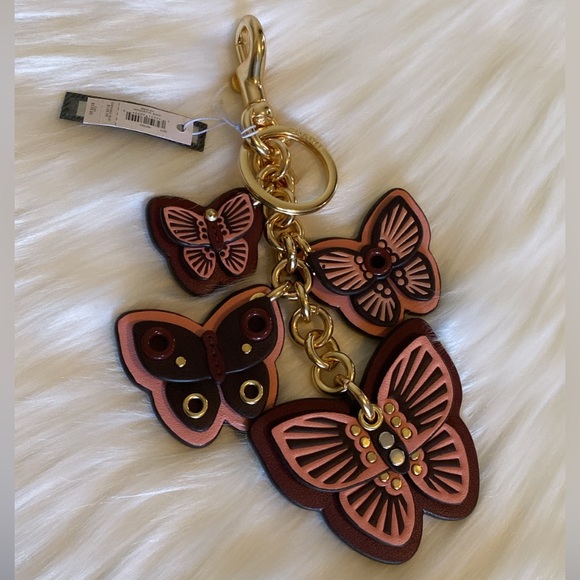 NWT💃Coach Butterfly Cluster Bag Charm - Picture 2 of 7
